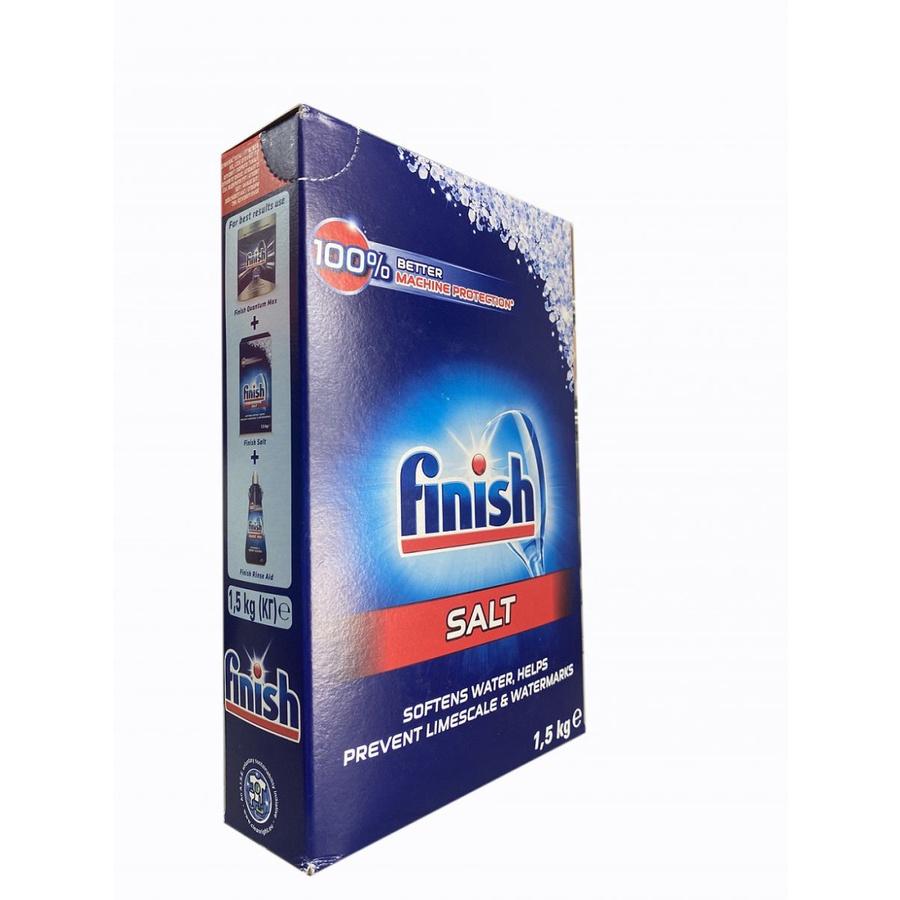 Combo Viên rửa chén bát Finish Classic 110 viên + Muối 1.5kg + Nước làm bóng 400ml hương Chanh Chính hãng