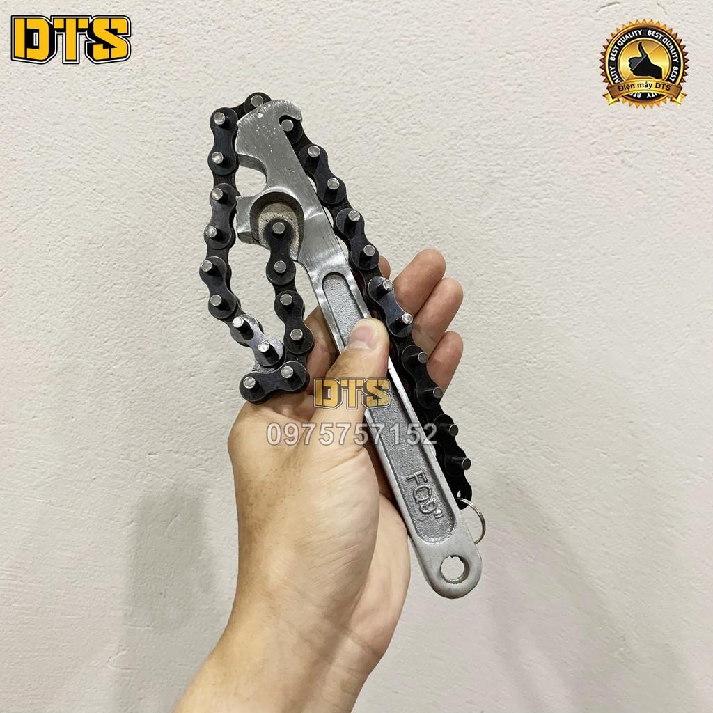 Cờ lê xích thép trắng 9 inch/ 220mm, mỏ lết xích siêu cứng, cờ lê răng cưa mở nắp lọc dầu nhớt, vam tháo cốc lọc dầu