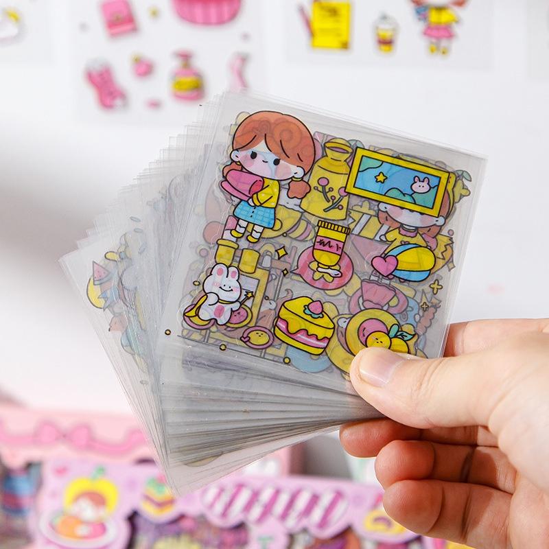 Miếng dán Sticker Họa Tiết Hoạt Hình cute trang trí sổ tay mohamm điện thoại cô gái dễ thương