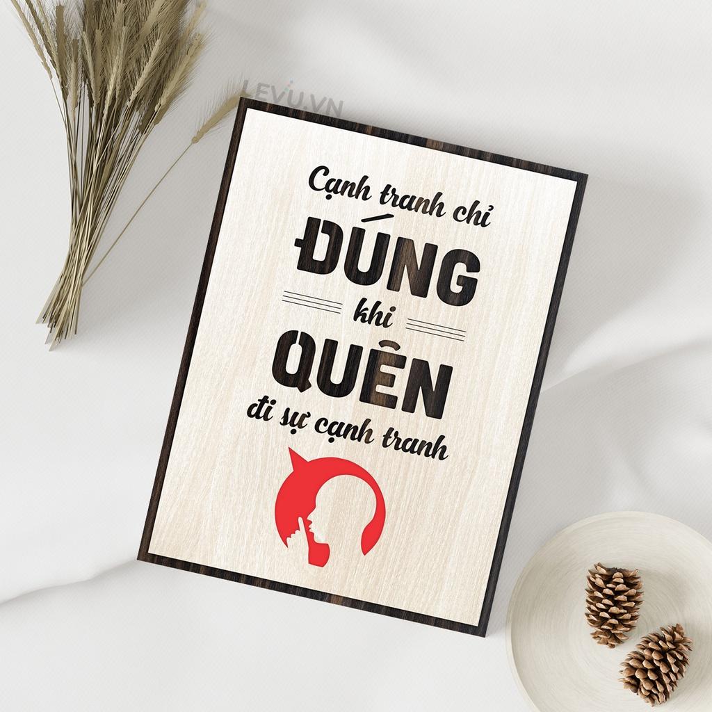 Tranh Slogan hay về kinh doanh LEVU LV092 "Cạnh tranh chỉ đúng khi quên đi sự cạnh tranh"