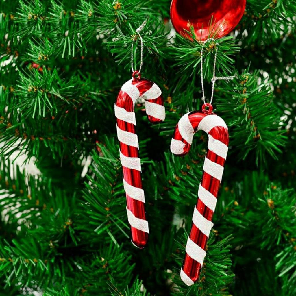Set 6 Cây Gậy Nhựa Nhiều Màu Dùng Trang Trí Cây Thông Noel