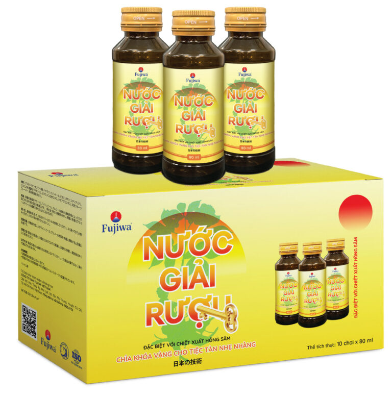 Nước GR Fujiwa 80ml Fujikey hộp 10 chai 80ml - Chống Đau Đầu + Say nguội sau hôm sau, Giải độc Gan nhanh chóng