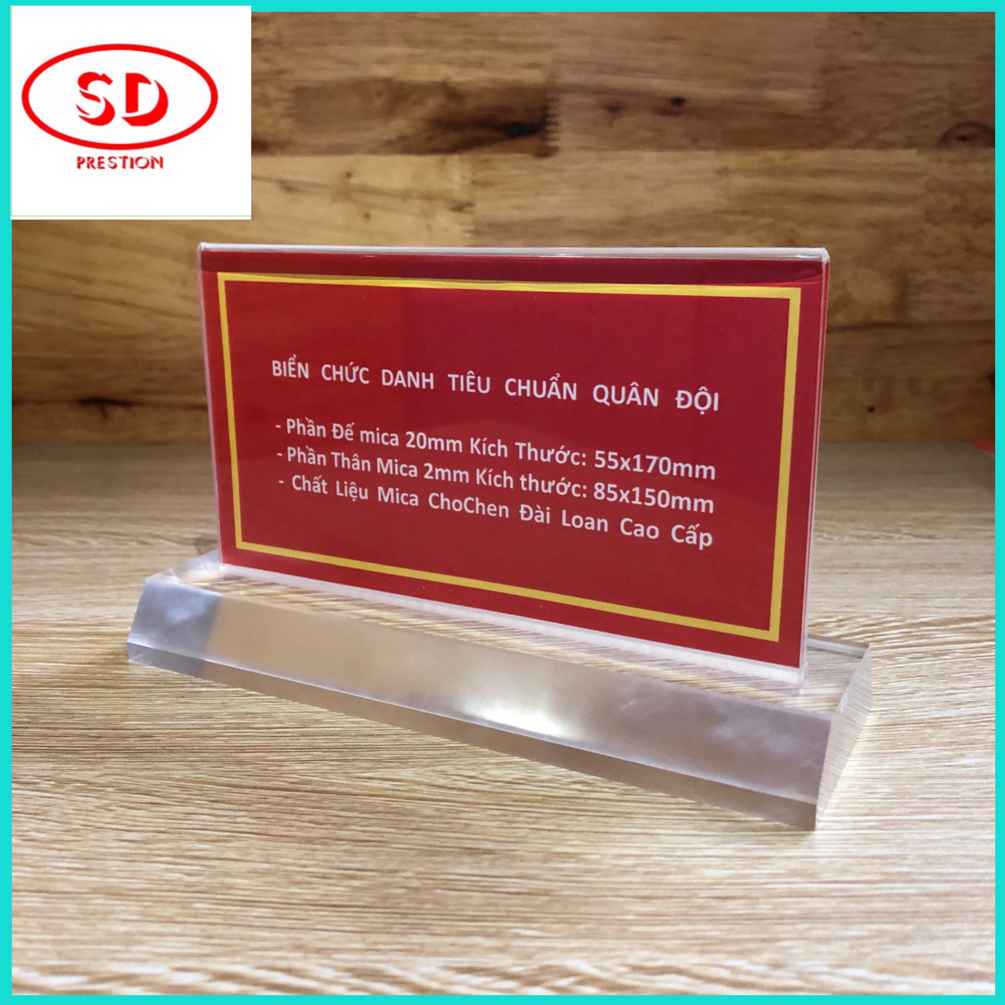Biển tên để bàn mẫu quân đội 8x15cm