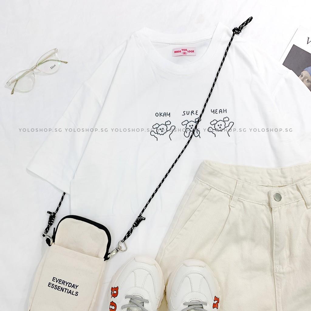 Áo thun tay lỡ OKAY SURE YEAH phông Unisex nam nữ tee oversize form rộng pull Ulzzang Streetwear Hàn Quốc vải mềm