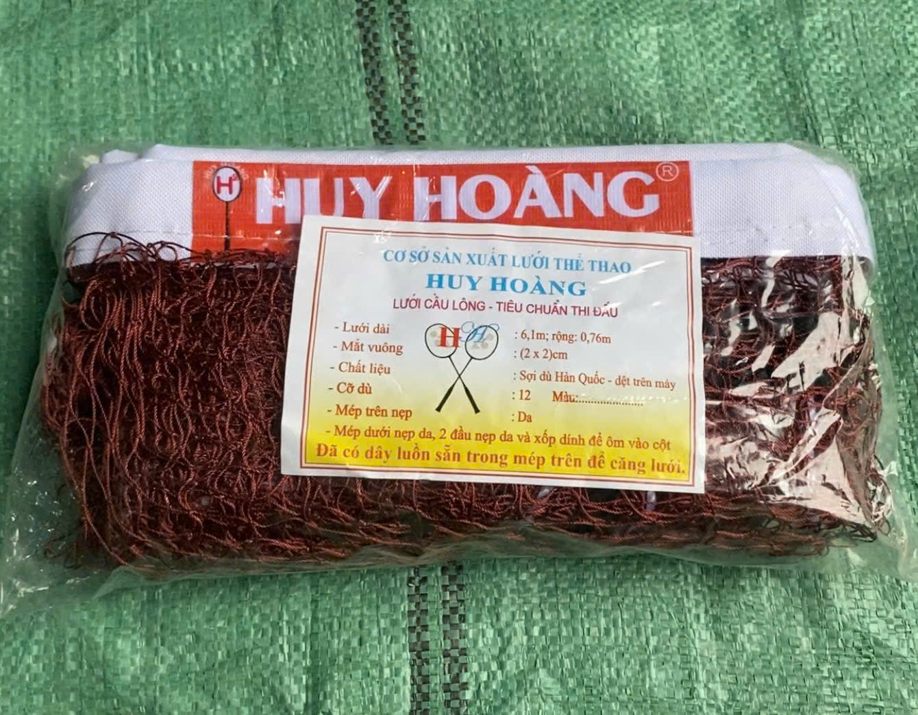 Lưới cầu lông thi đấu dù 12 dính 2 đầu