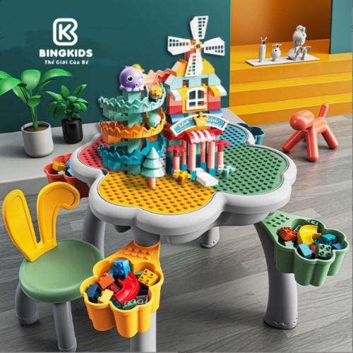 Bàn xây dựng trẻ em đa năng Hoa Anh Đào, đồ chơi trí tuệ, lắp ráp, xếp hình cho bé mẫu 2022