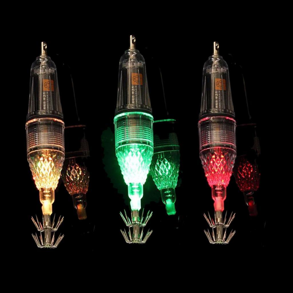 3 Pieces Luminous Octopus Squid Jig Hook 12cm Saltwater Fishing Lure Bait