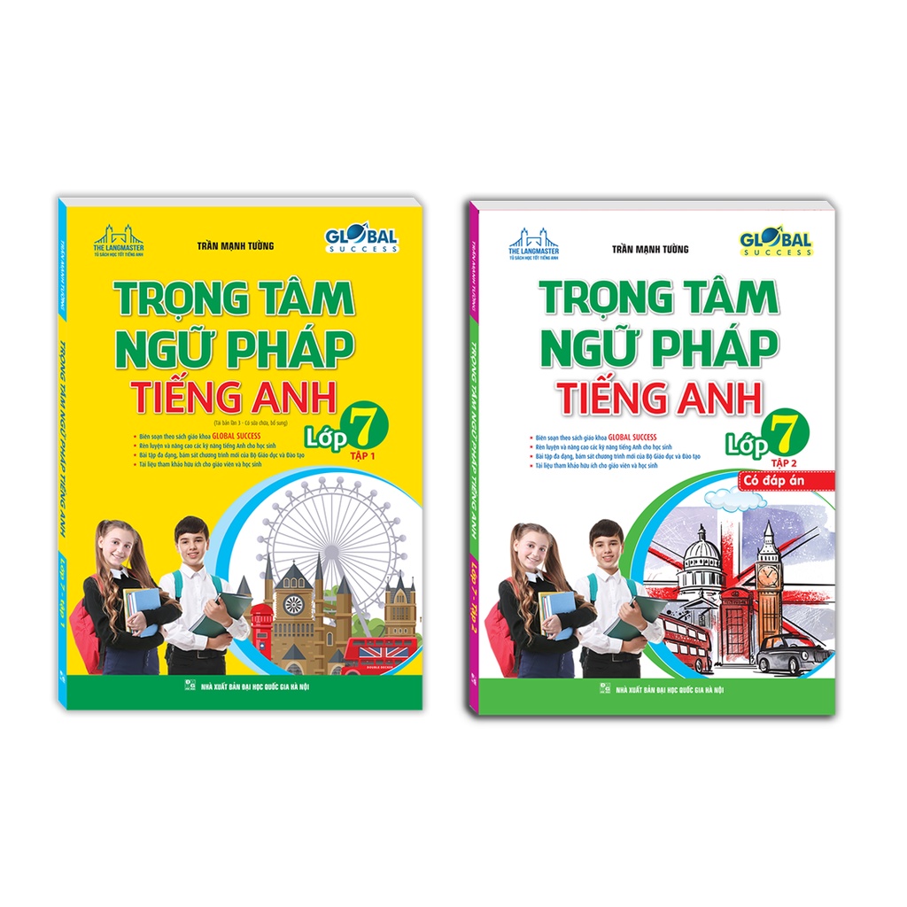 Sách - Combo Trọng tâm ngữ pháp tiếng Anh lớp 7 ( trọn bộ 1+2  GLOBAL SUCCESS )