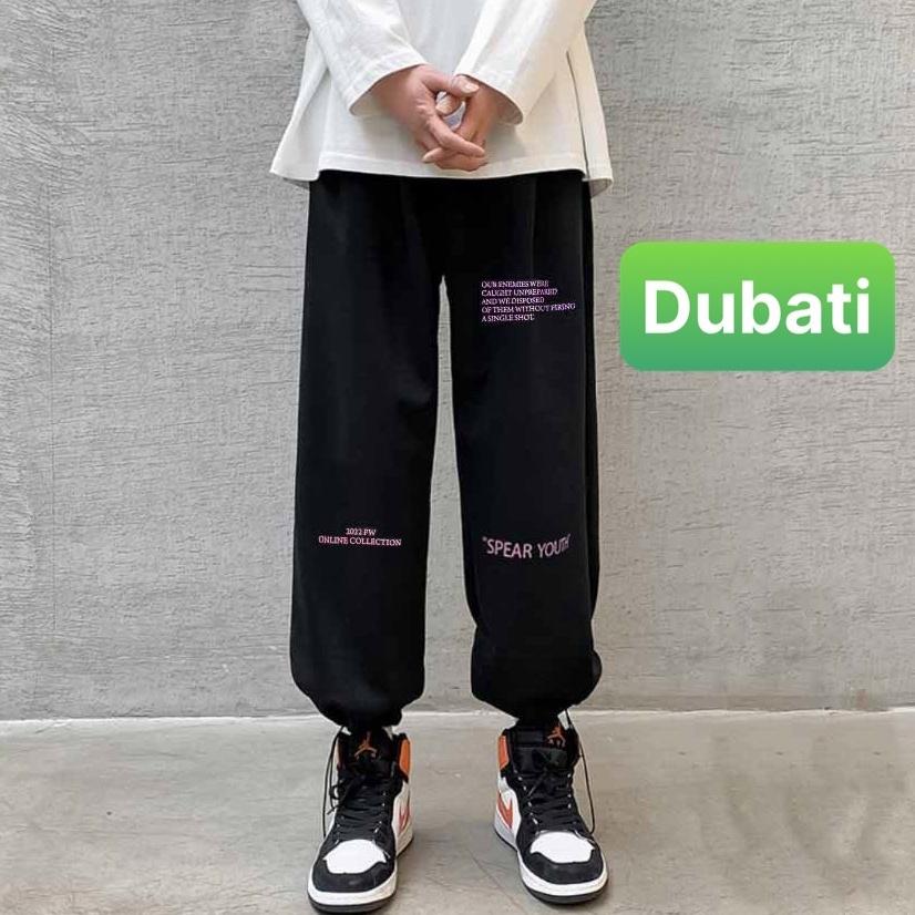 QUẦN JOGGER NAM NỮ UNISEX CHẤT NỈ DÀY DA CÁ ỐNG SUÔNG RỘNG THÊU CHỮ YOUTH RÚT DÂY TREND HÀN QUỐC VIP PRO - DUBATI FASHI