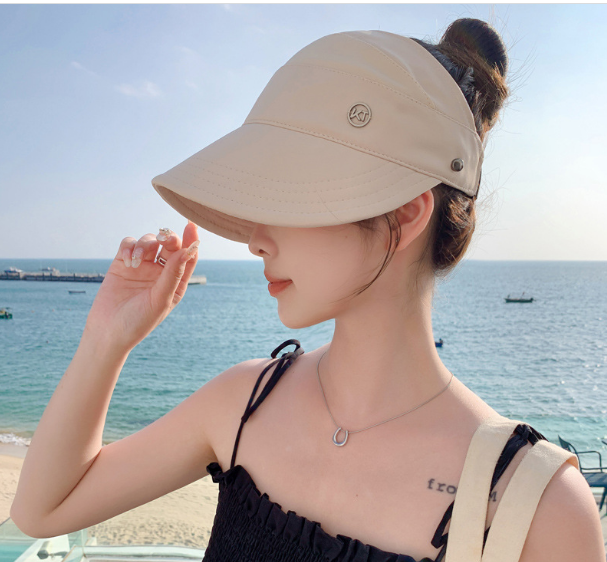 Mũ nữ đi nắng đi biển vành lưỡi trai thiết kế ôm đầu phong cách Hàn, nón nữ chống nắng thời trang