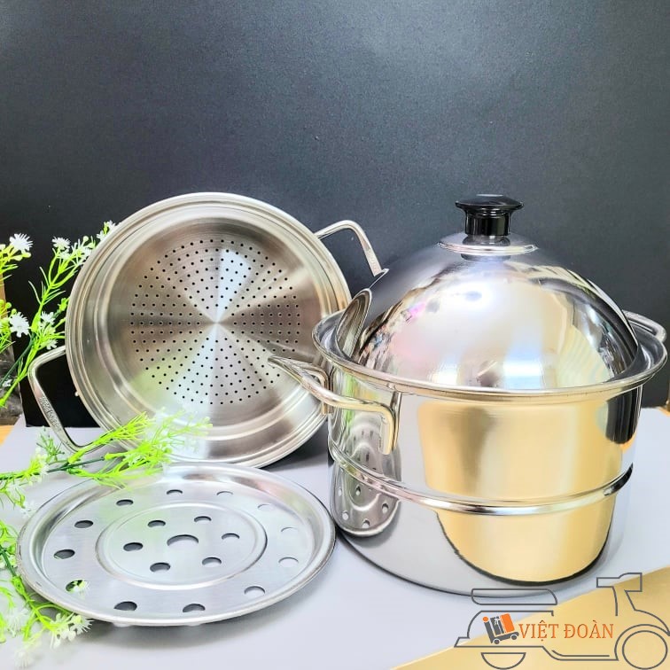 Bộ NỒI xửng hấp INOX 2 TẦNG CAO CẤP. Có thể hấp 2 món và NẤU CANH sử dụng ĐA NĂNG. Dụng cụ bếp HIỆN ĐẠI CHUYÊN NGHIỆP - NỒI XỬNGHẤP INOXTP20