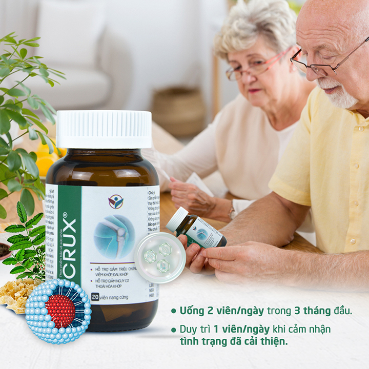 Combo 3 Viên uống + 1 Kem Thoa Giảm Sưng Đau , Chống Thoái Hóa Khớp, Tăng Cường Vận Động Crux