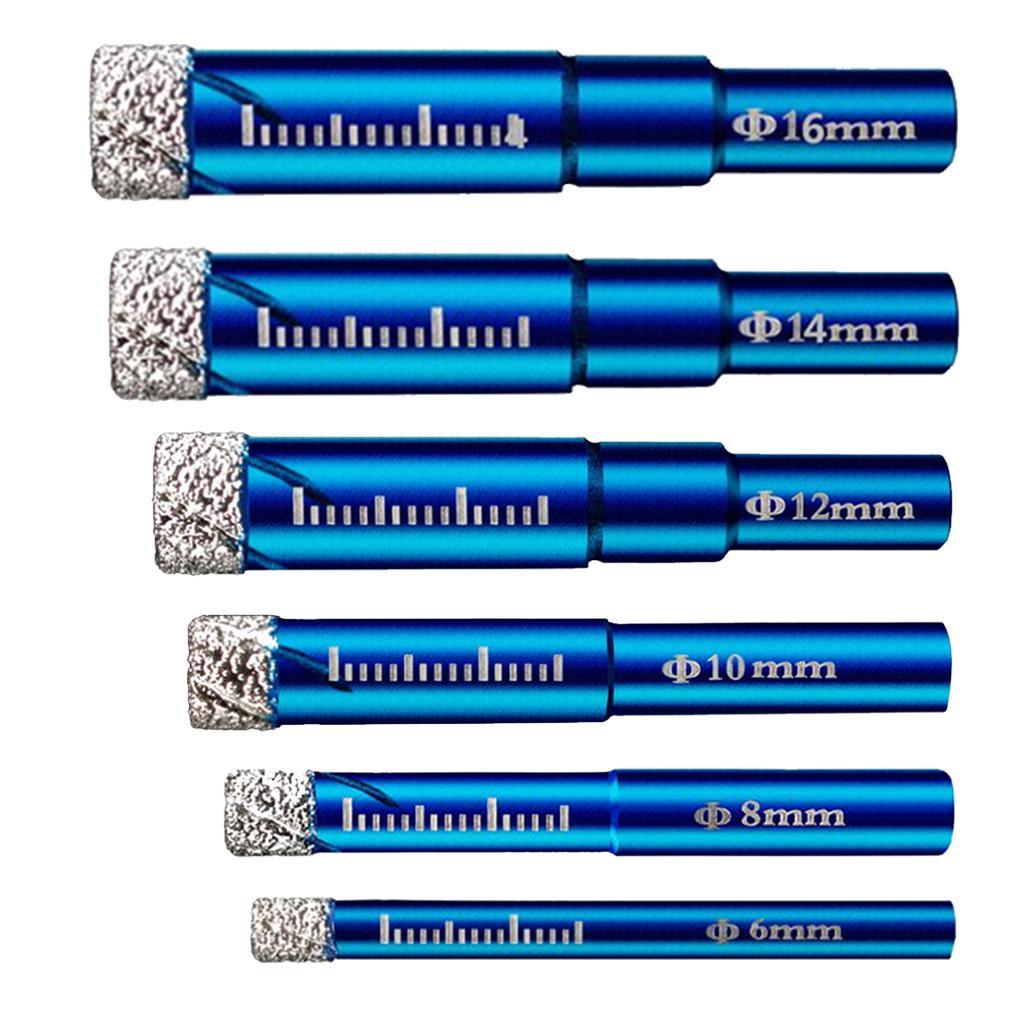 6pc Diamond Core Grit Drill Bit Cutting for Ceramic Tile Glass