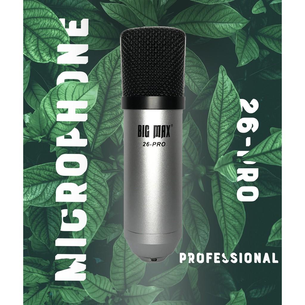 Micro thu âm livestream hát karaoke cao cấp Big Max 26 Pro độ nhạy cao lọc âm tốt...bảo hành 12 tháng