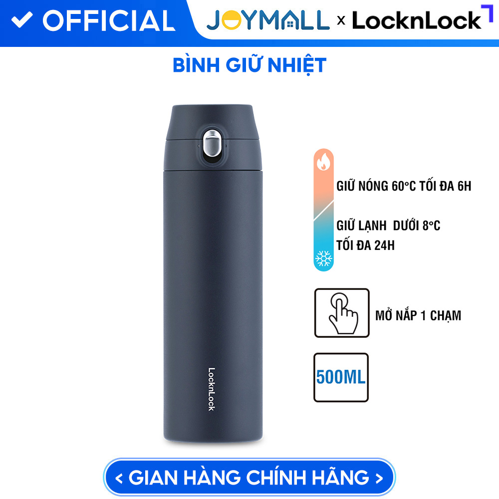 Bình Giữ Nhiệt LocknLock Featherlight One-touch Tumbler 500ml LHC3257NVY – Màu xanh navy