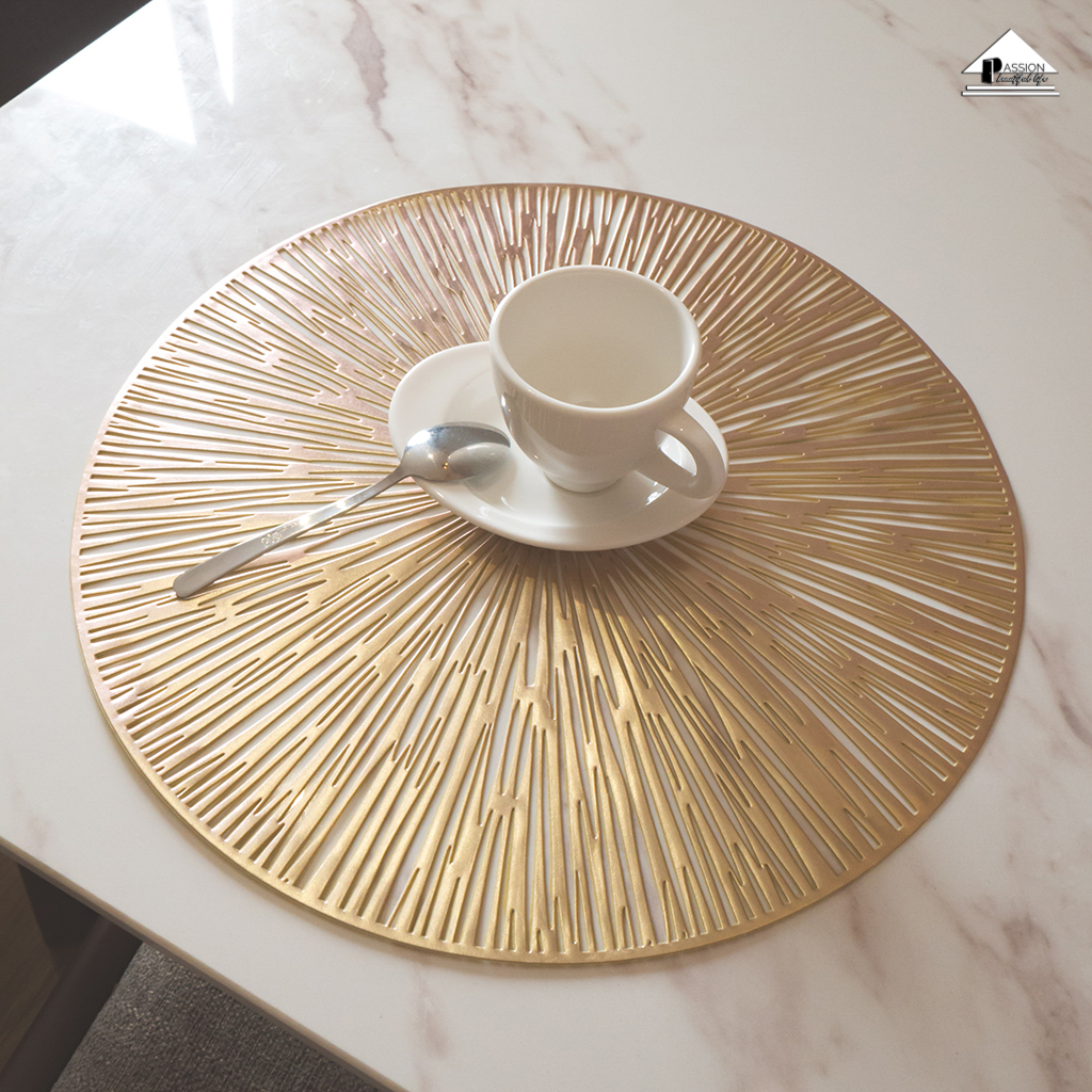 Tấm Lót Bàn Ăn Placemat In Cách Nhiệt Bronzing Sang Trọng