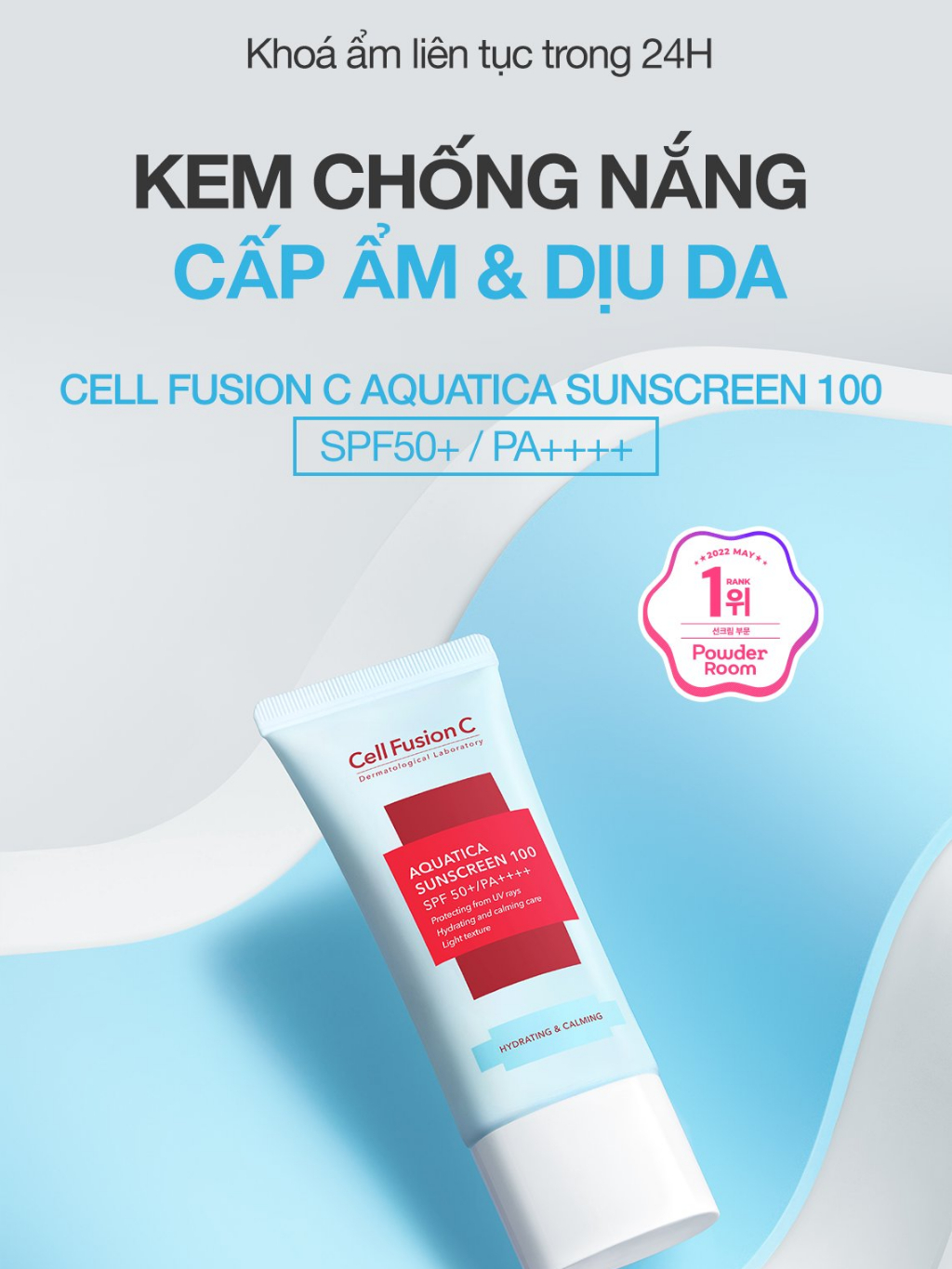 KEM CHỐNG NẮNG CẤP ẨM DỊU DA CELL FUSION C AQUATICA SUNSCREEN 100 SPF 50+/PA++++ 35ML