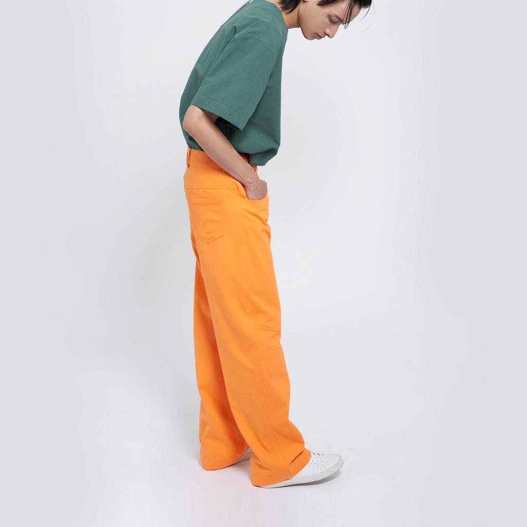Quần Baggy màu cam ống rộng Y218