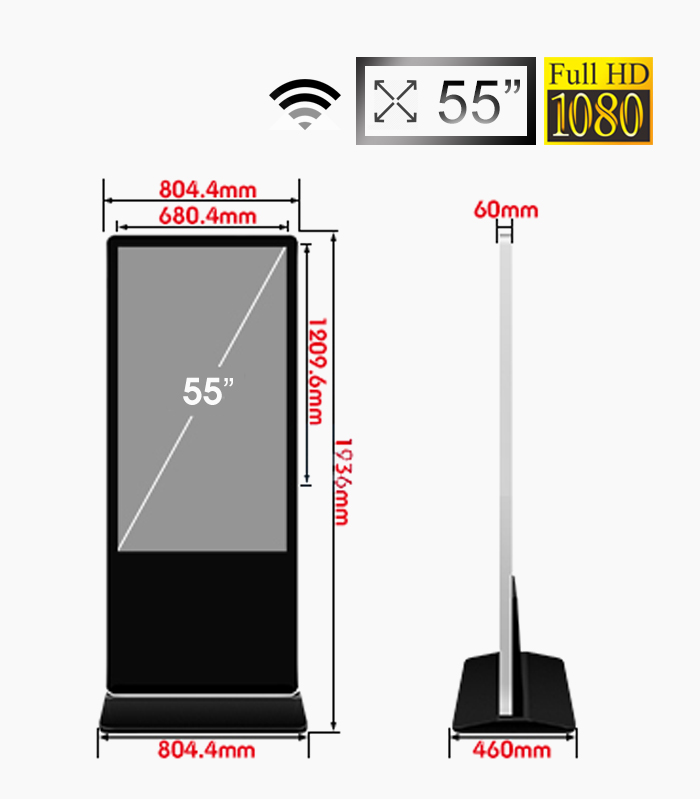 màn hình lcd quảng cáo chân đứng 55 inch