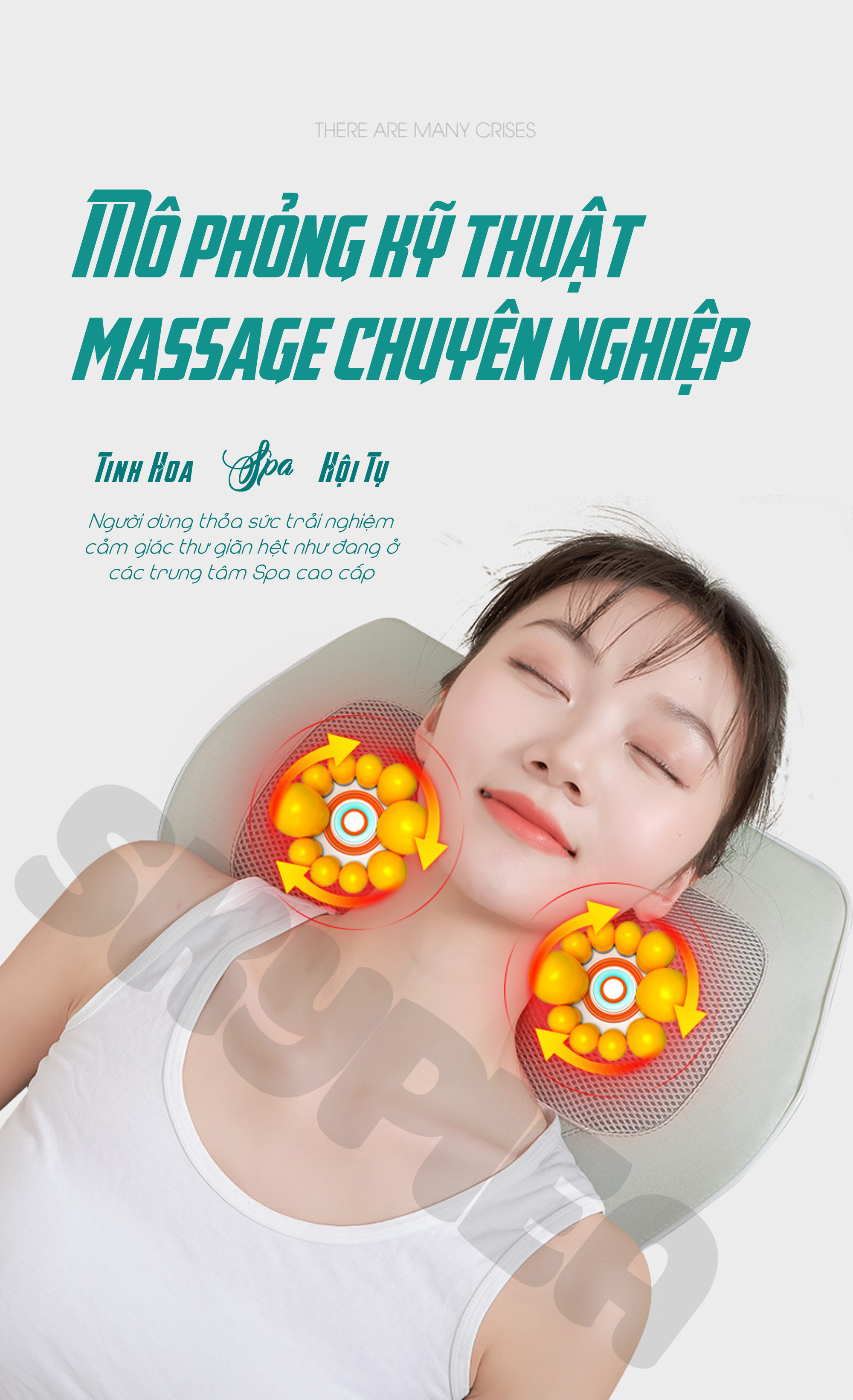 Gối Massage Hồng Ngoại- Model 2021 - 16 Đầu Bi Mát Xa - Thương Hiệu SKYPIEA -  Sử Dụng Pin Sạc - Đệm Massage Toàn Thân