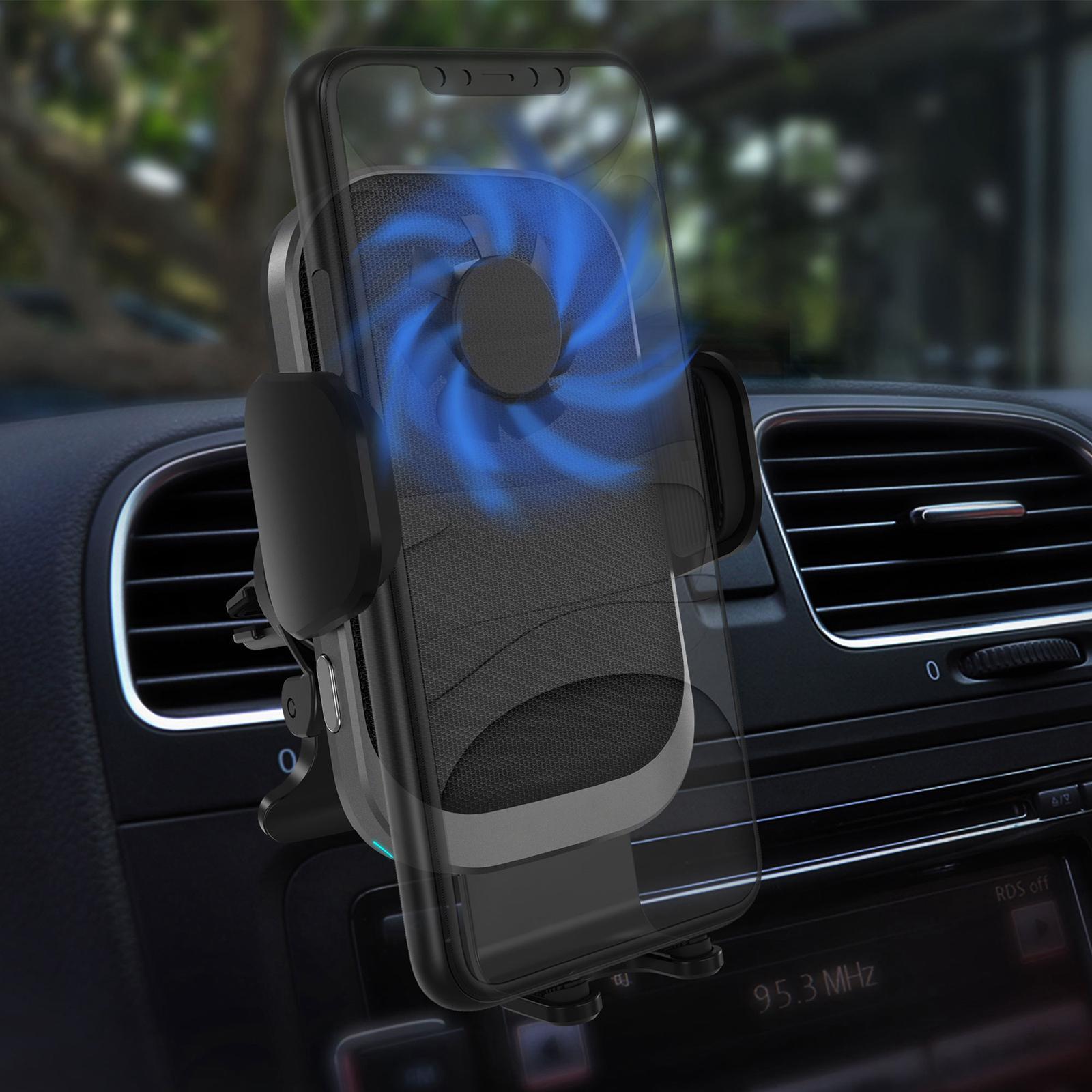Wireless Car Charger Mount Auto-Clamping  15W 10W 7.5W Phone Holder Black