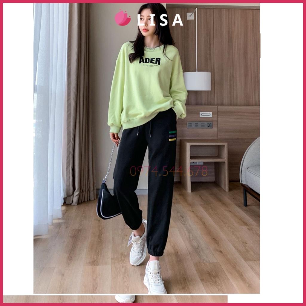 Quần Jogger Nữ, Quần Thể Thao Nữ Vải Nỉ Caro, Cạp Chun, Ống Bom Cá Tính, Lisa M73