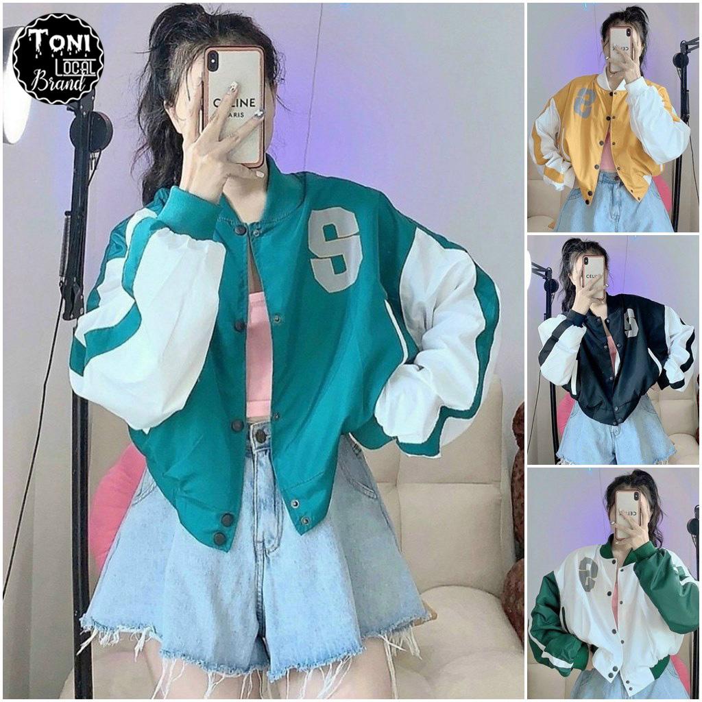 Áo Khoác Dù Bomber lửng tay phối 2 lớp Unisex chữ S (M120 - Ảnh thật)