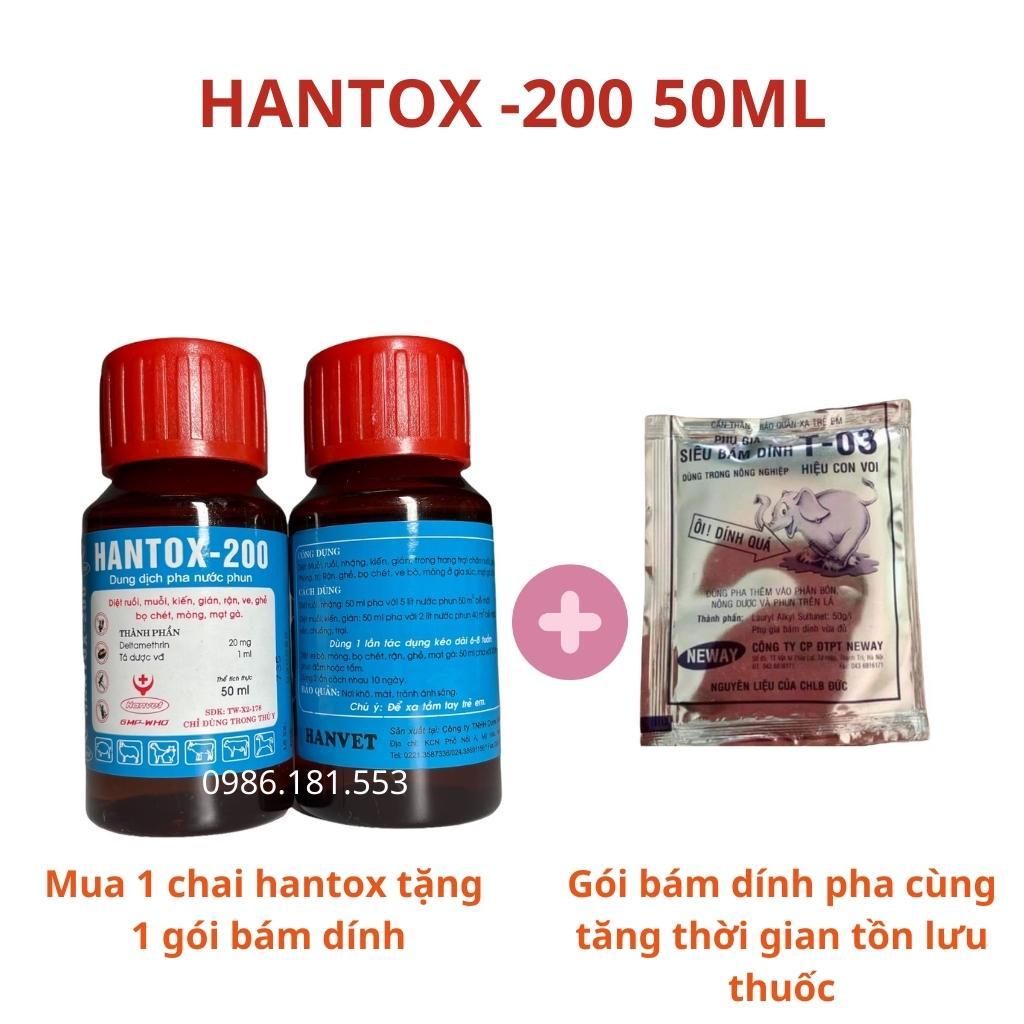 Combo HANTOX 200 50ML Và Bám Dính T-03 Thuốc Diệt Ruồi Mạt Dĩn Côn Trùng Gây Hại Trang Trại Hiệu Qủa Kéo Dài