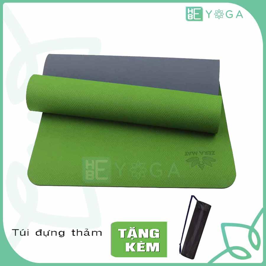 Thảm Tập Yoga TPE Zera Hebeyoga 8mm 2 Lớp Cao Cấp Kèm Túi