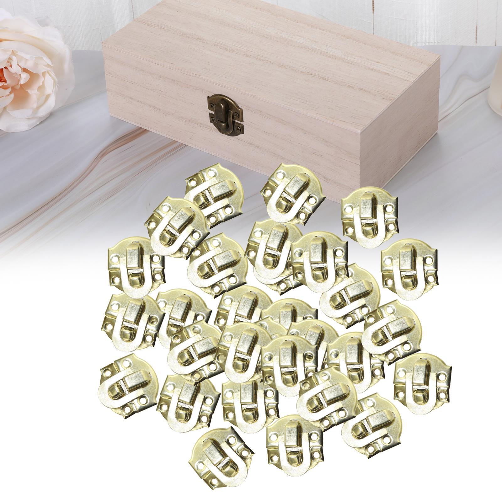 50Pcs Smooth Wooden Box Catch latches, Hasp Locks Accessories Hardware Decoration Buckles for Jewelry Boxes, , Drawer, Cabinet