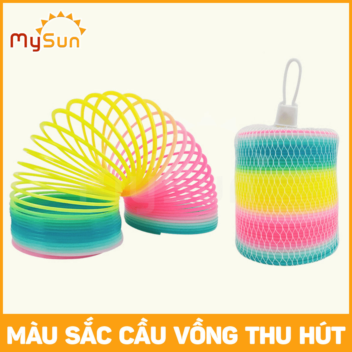 Đồ chơi lò xo cầu vồng mini vòng tròn ma thuật nhún nhảy sắc màu cho bé MySun
