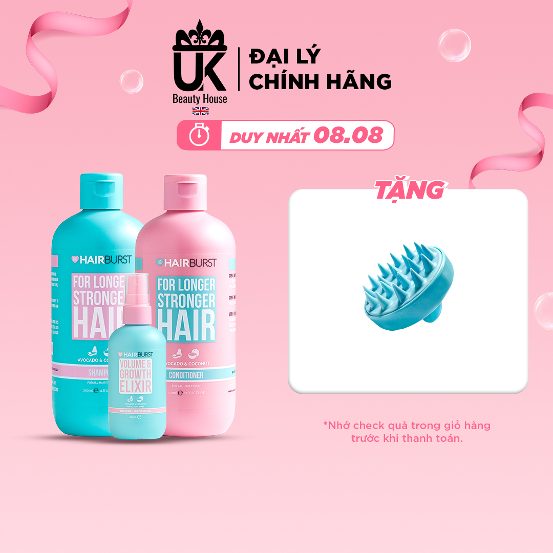 Combo gội xả + Xịt dưỡng chăm sóc mọc tóc Hairburst 350ml/chai + 125ml