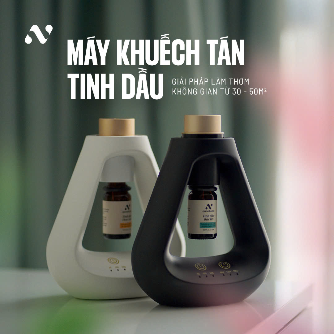 Máy xông tinh dầu &amp; Khuếch tán tinh dầu trực tiếp AN Naturals | Sử dụng không gian dưới 50m2