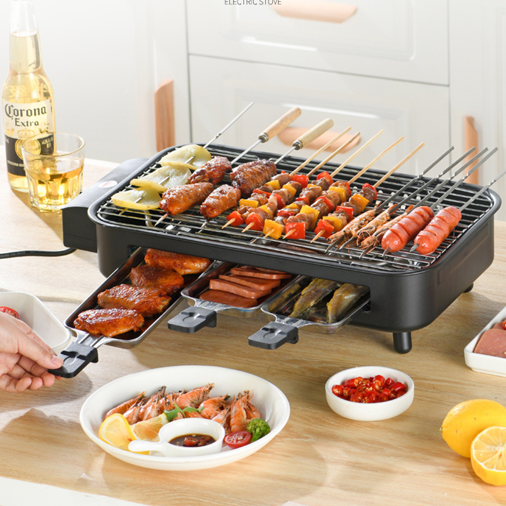 Bếp Nướng Điện Thông Minh, Vỉ Nướng Xiên BBQ Phong Cách Trung Quốc - Hàng Chính Hãng