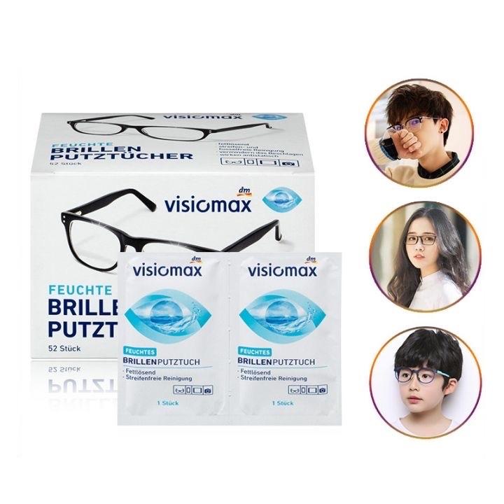 Khăn Lau Mắt Kính VisioMax, Hộp 52 Gói, Khăn Lau Kính Chống Bám Bụi, Vân Tay Lên Kính, Giấy Lau Kính Xịn, An Toàn. Kingler 7226