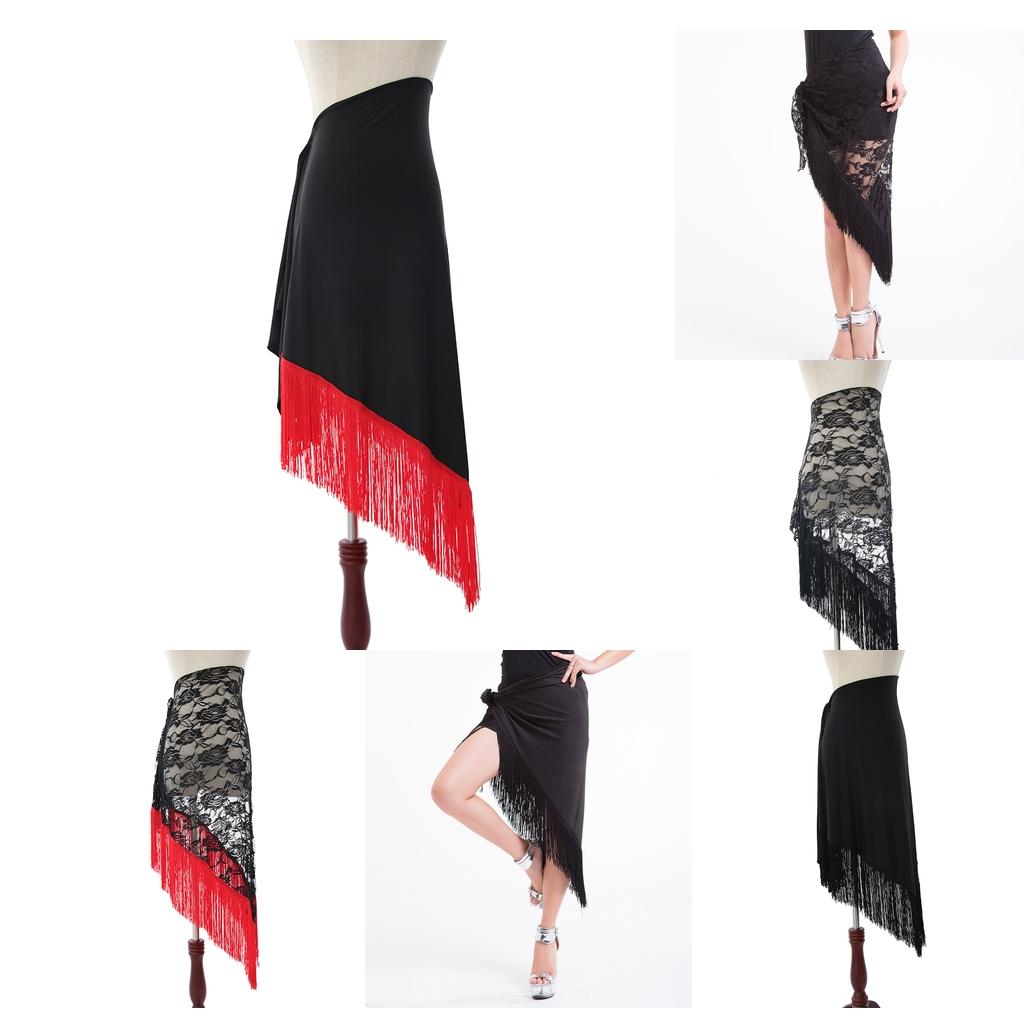 Belly Dance Tango Cha Cha Tribal Tassel Lace Triangle Hip Scarf Wrap Skirt