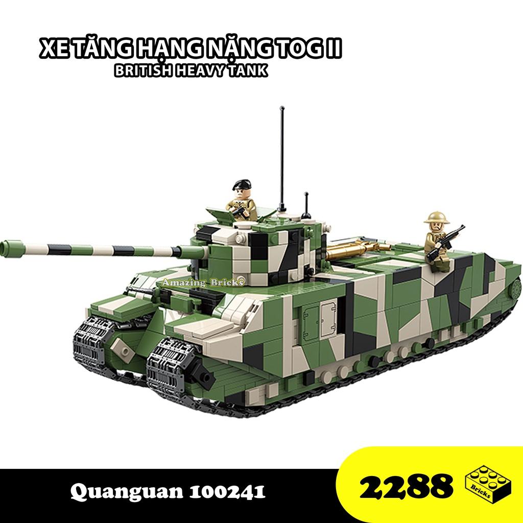 Đồ chơi Lắp ráp Xe Tăng Anh hạng nặng TOG II, Quanguan 100241 British Tank, Xếp hình thông minh, Mô hình xe tăng 