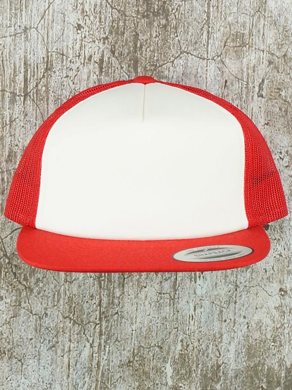 Mũ Nón Snapback Lưới Trơn Classic Yupong Foam Trucker - Đỏ/Trắng/Đỏ