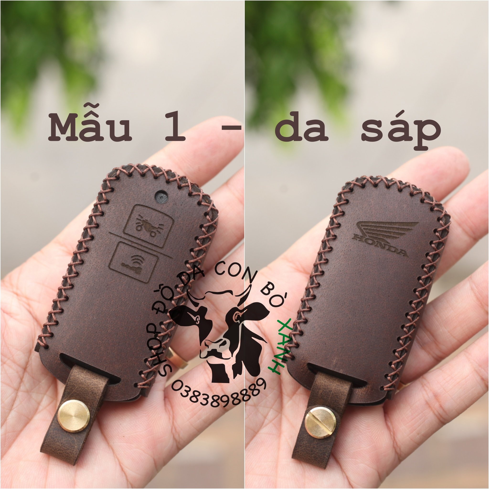 Bao Da Chìa Khóa Honda Lead, Air Blade, Vision, Vario, Click handmade da thật