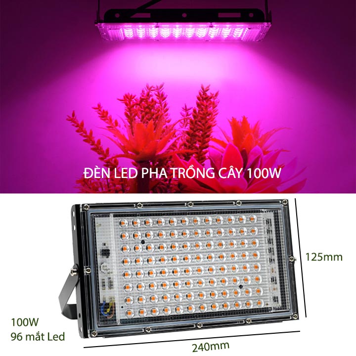 Đèn led pha trồng cây trong nhà 100W-220V tản nhiệt hợp kim nhôm