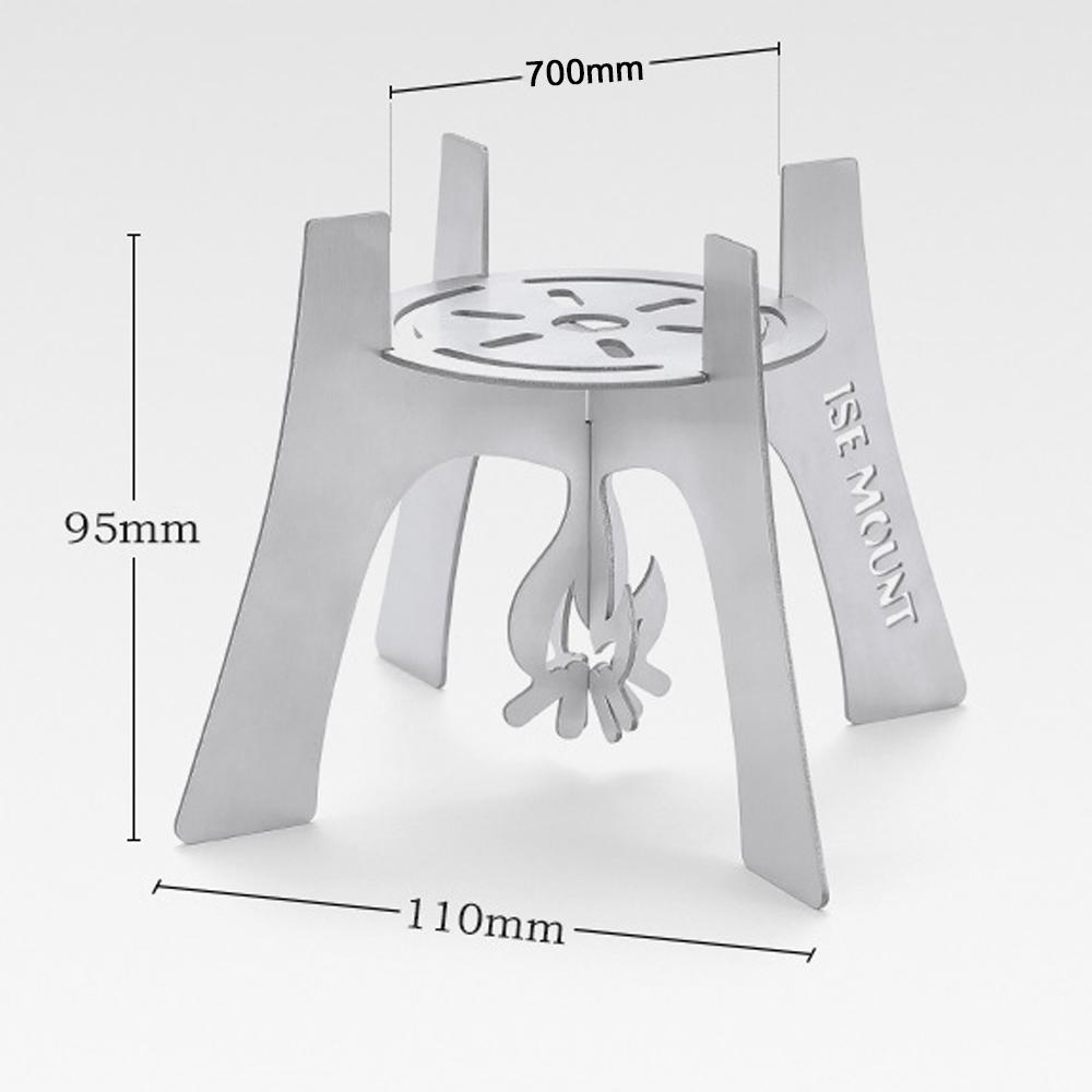 ISE MOUNT Portable Alcohol Stoves Stand Outdoor Camping Pincnic BBQ Cookware Accessory Stainless Steel Lightweight Alcohol Furnace Bracket