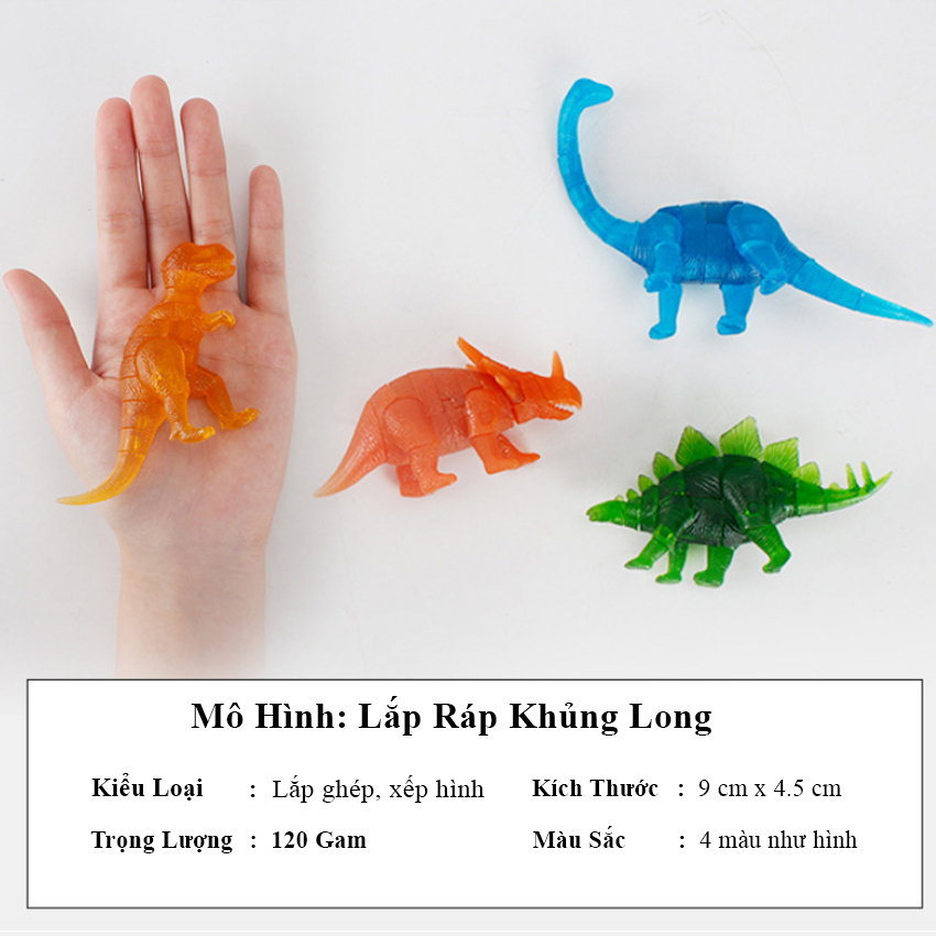 Đồ Chơi lắp ráp nhựa Mô hình Khủng Long Dinosauria Silicone cho bé yêu