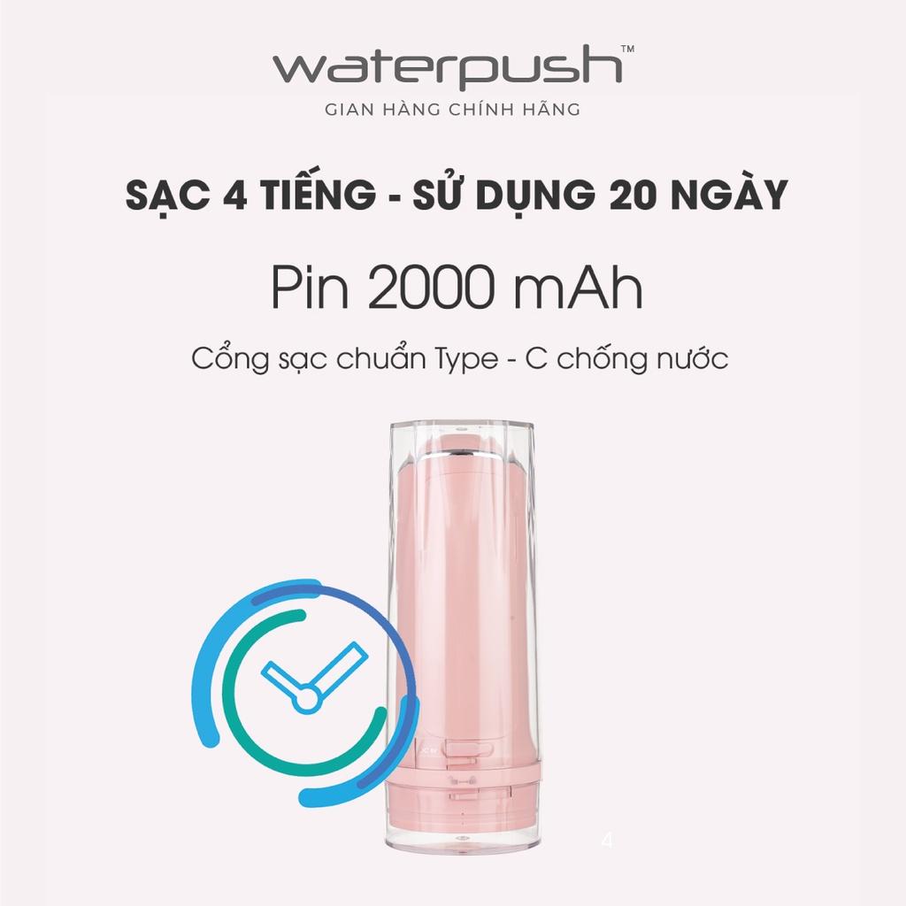 [Đèn UV diệt khuẩn 99%] Máy tăm nước du lịch cao cấp WaterPush 1903 màu hồng - Bình chứa lớn 300ML