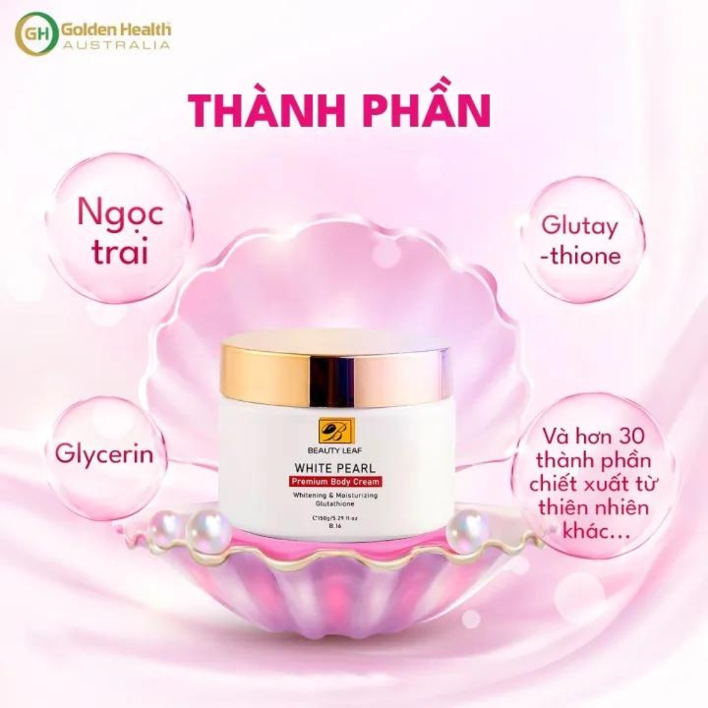 Kem Body Dưỡng Trắng Da Toàn Thân, Cấp Ẩm, Giúp Da Mềm Mịn Trắng Hồng Body Ngọc Trai Beauty Leaf 150g