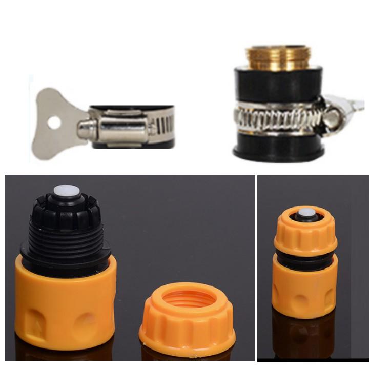 Bộ dây vòi xịt nước rửa xe, tưới cây . tăng áp 3 lần, loại 20m 206701-2 đầu đồng, cút, nối đồng nhựa