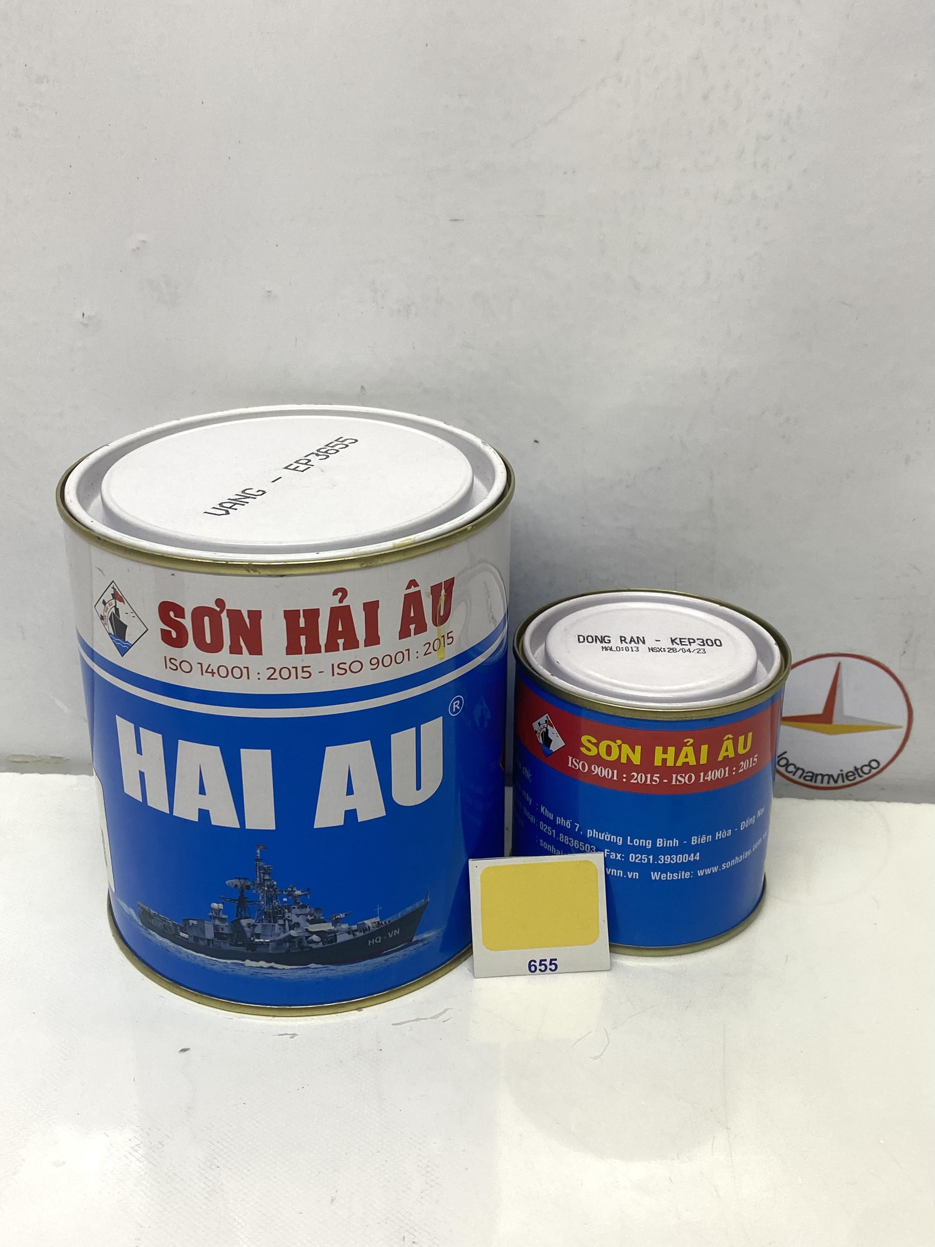 Sơn Epoxy Hải Âu màu vàng EP655 1L/Bộ