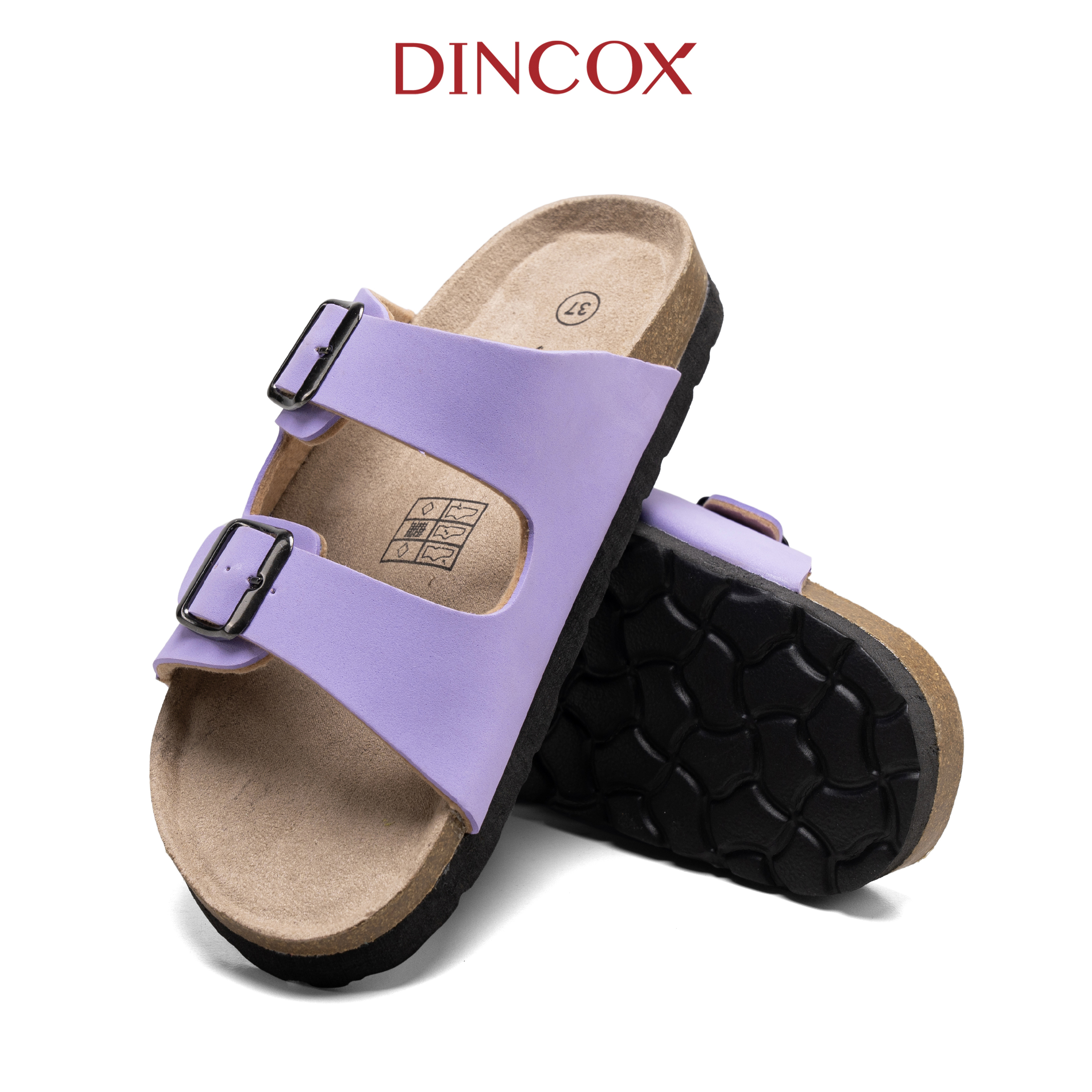 Dép Đế Trấu Nữ 2 Khóa Navy DC01 - EVA Dincox