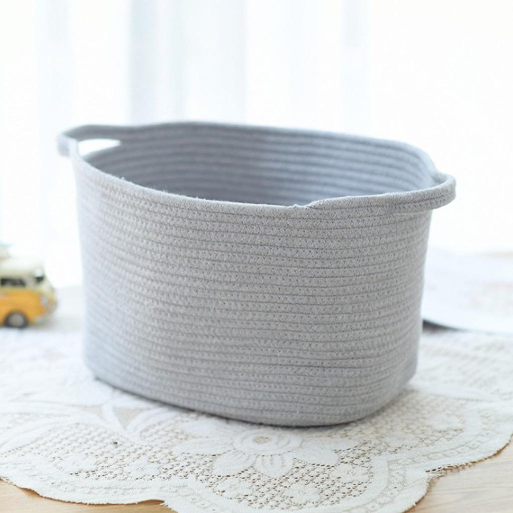 Woven Cotton Rope Storage Basket with Handles 46x30x30cm, Blanket Storage Baskets, Laundry and Toy Storage Organize