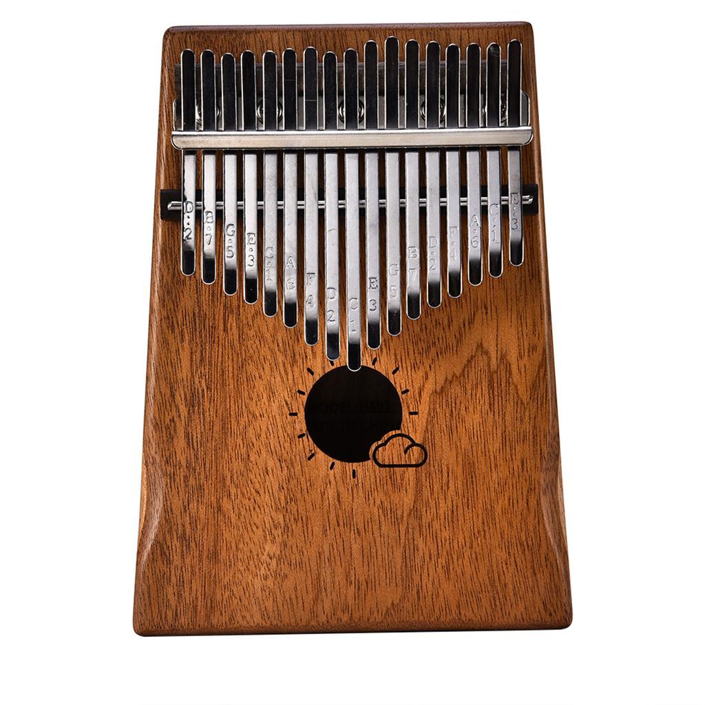 17 Keys Kalimba Thumb Piano Finger Instrument for Kids Musical Toy Brown