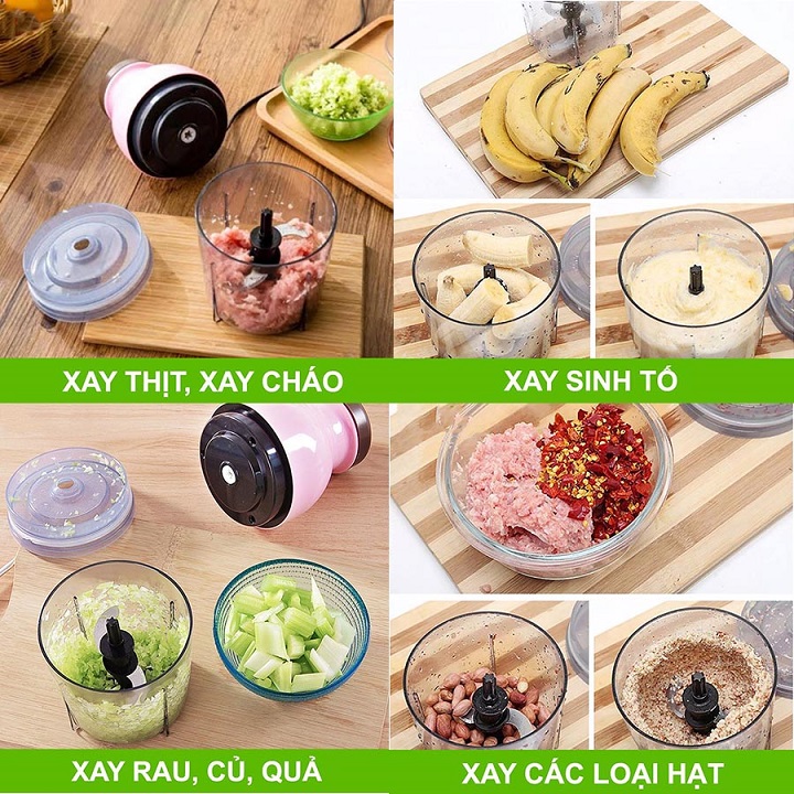 Máy xay Osaka Japan Model Mới, Máy Xay Sinh Tố Cầm Tay Mini Đa Năng 350W HOT, Máy Xay Thịt Xay Đá